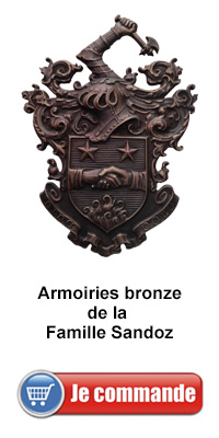 Armoirie bronze de la famille Sandoz